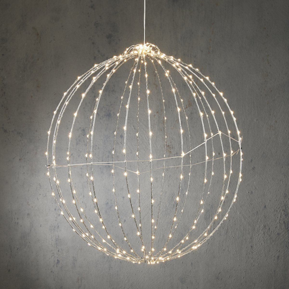 Christmas Lighting Ball with Classic White LED Lights - Ø60 cm - Silver