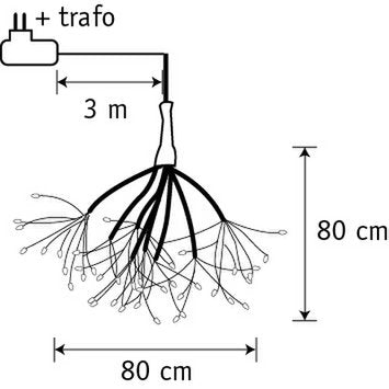 Christmas Lights Dandelion with 160 Warm White LED Lights - Ø80 cm - Silver