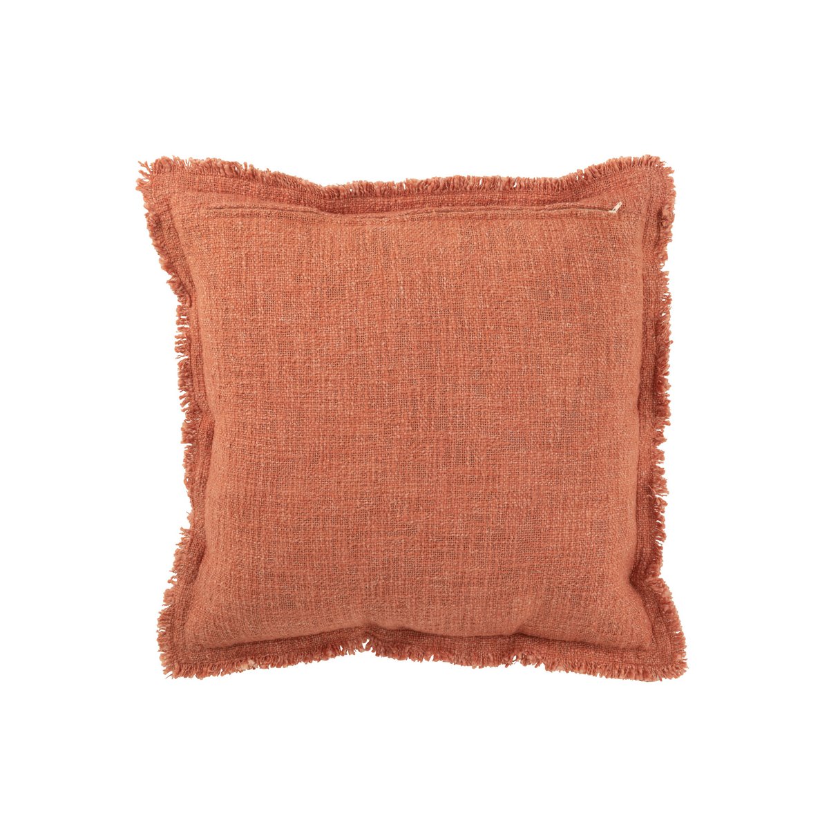 J-Line Cushion Fringes Cotton Terracotta