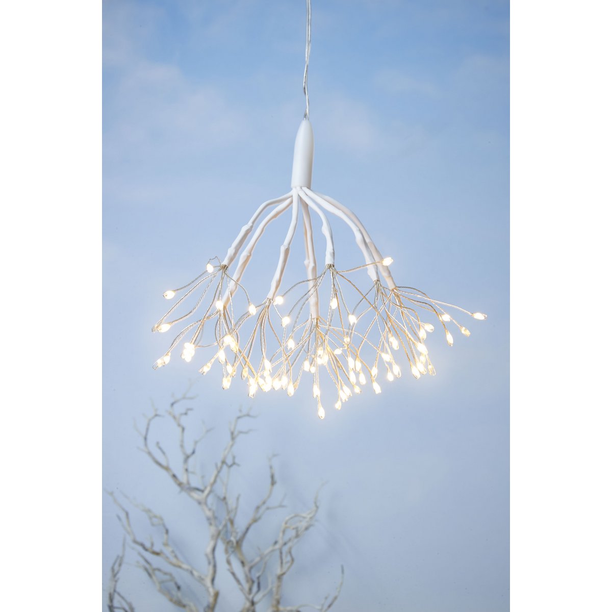 Christmas Lights Dandelion with 100 Classic White LED Lights - Ø50 cm - Silver