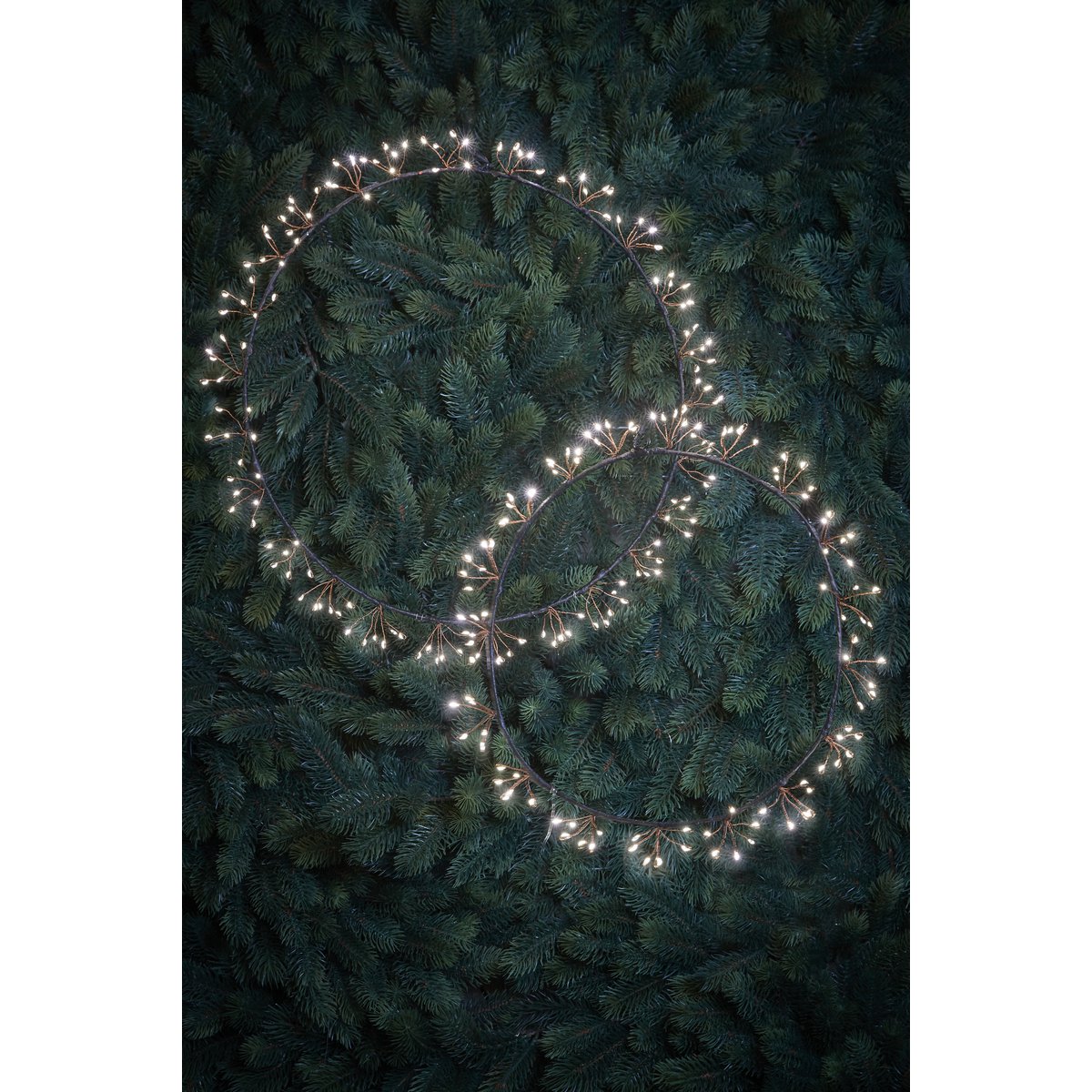 Light wreath with Warm White LED Lighting - Ø30 cm - Black