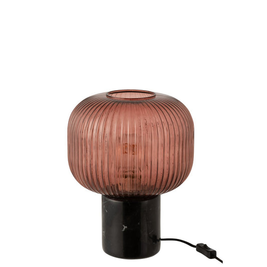 TABLE LAMP YUFO GLA/MAR RD/BL (25x25x32cm)