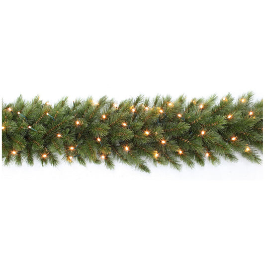 Forest Frosted Garland with LED Lighting - L180 cm - Green