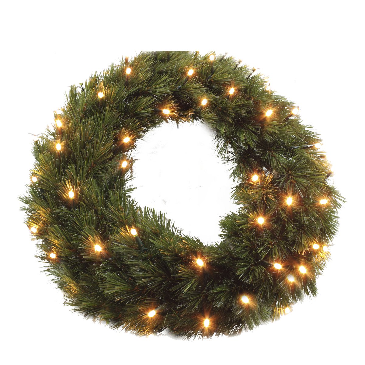 Forest Frosted Christmas Wreath with LED Lighting - Ø45 cm - Green