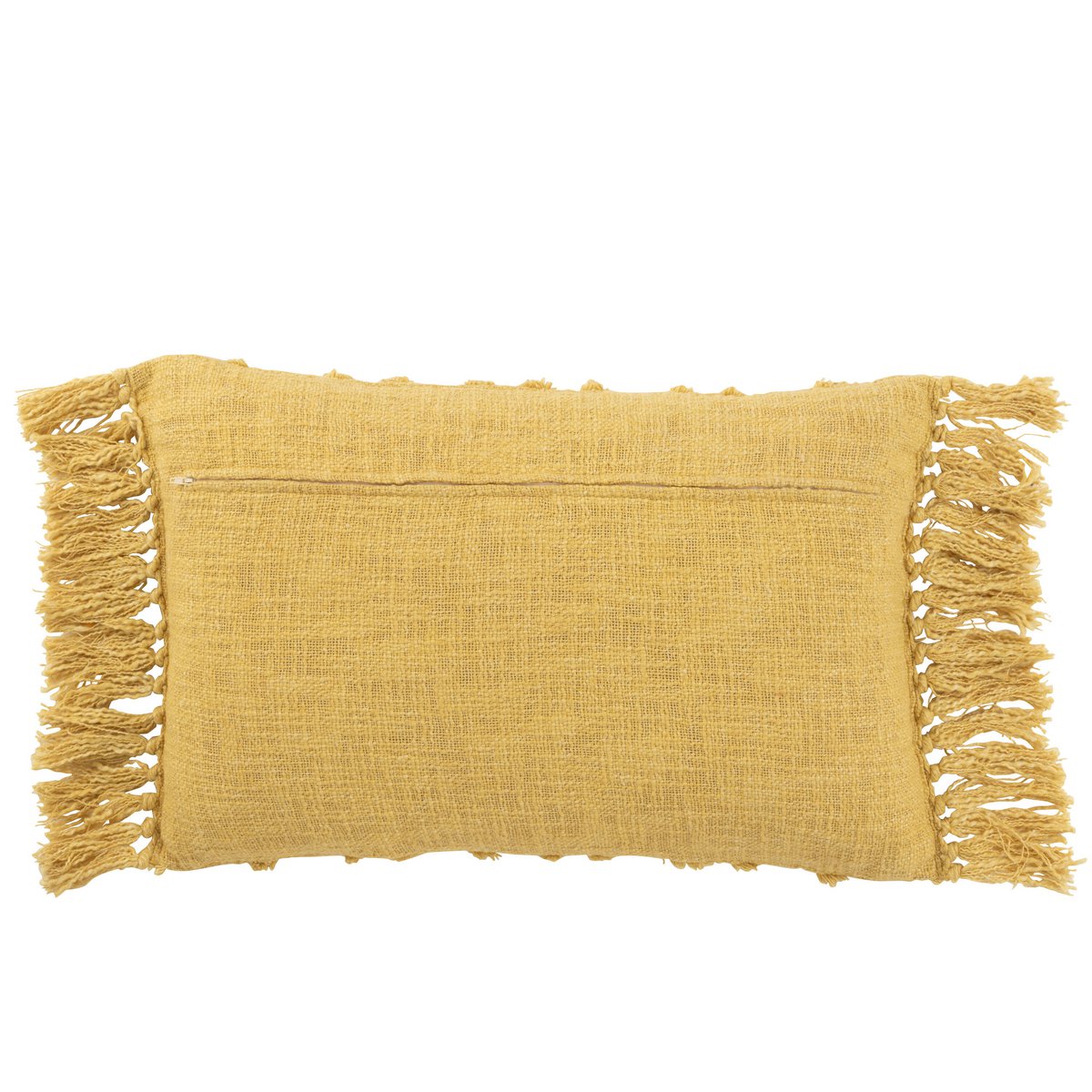 J-Line Cushion Tassel Cotton Mustard Long