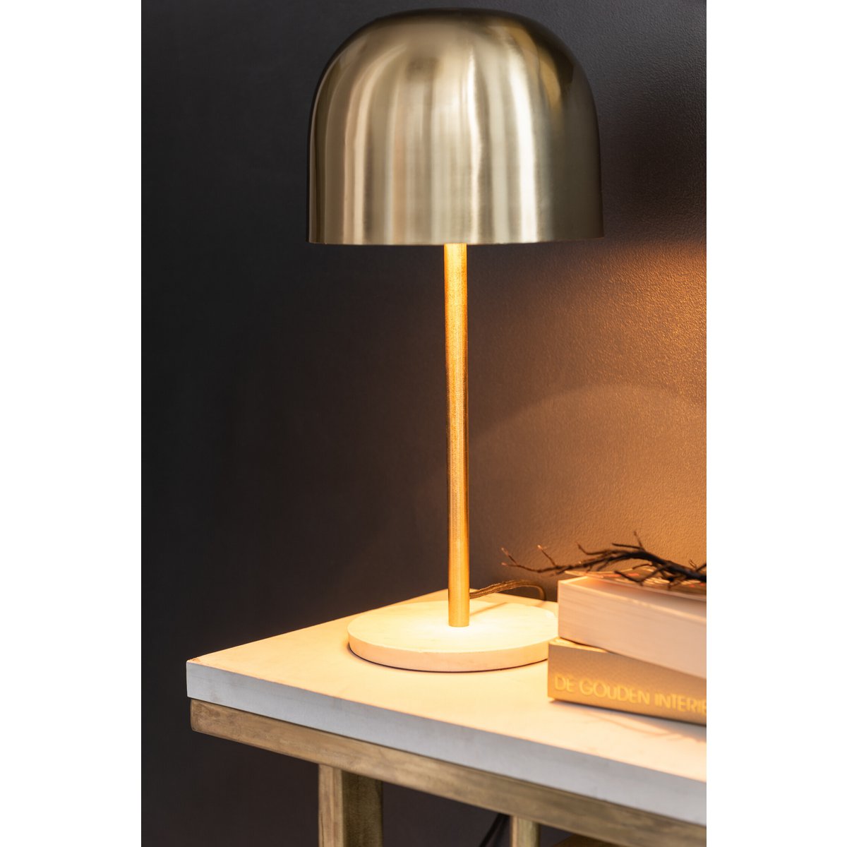 J-Line Table lamp Queen Metal Marble Gold