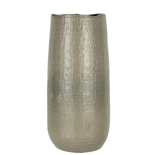 J-Line Vase Pattern Ceramic Light Gray Large - 50 cm high