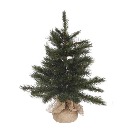 Forest Frosted Artificial Christmas Tree in Jute - H60 x Ø46 cm - Green