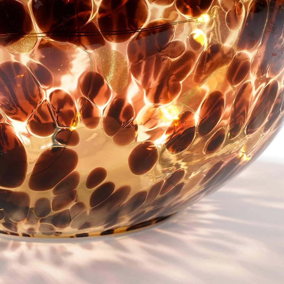 Deco Ball with LED Lighting - H20 x Ø20 cm - Glass - Brown