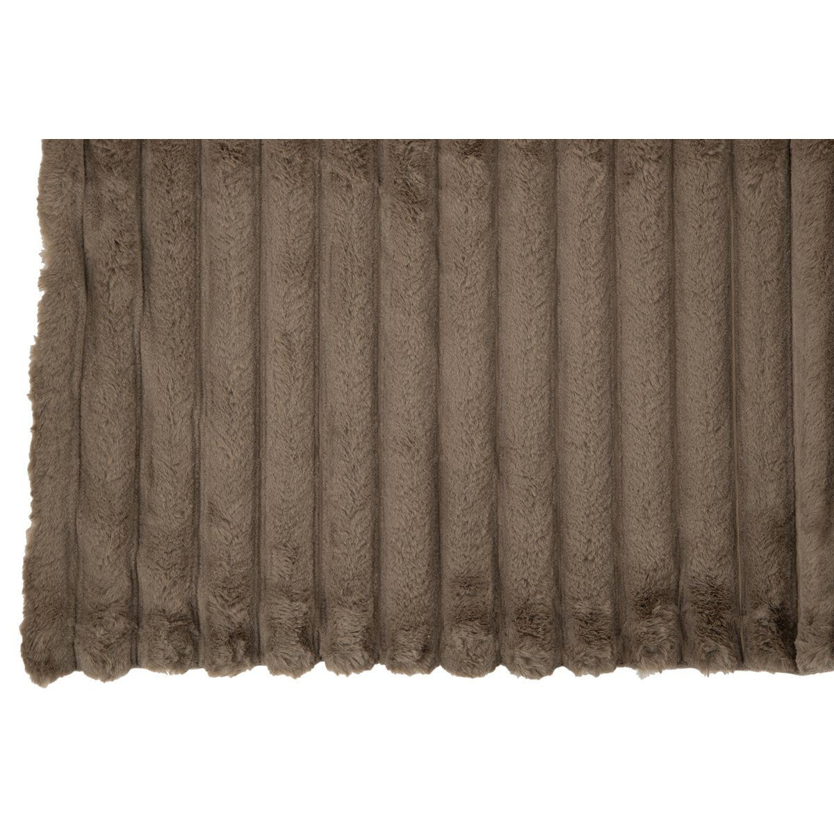 J-Line Plaid corduroy - polyester - taupe - 180 x 130 cm - woonaccessoires