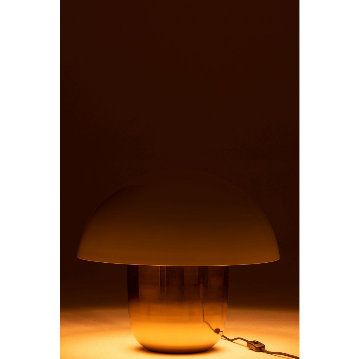 Mushroom Lamp Iron Gold and White Large