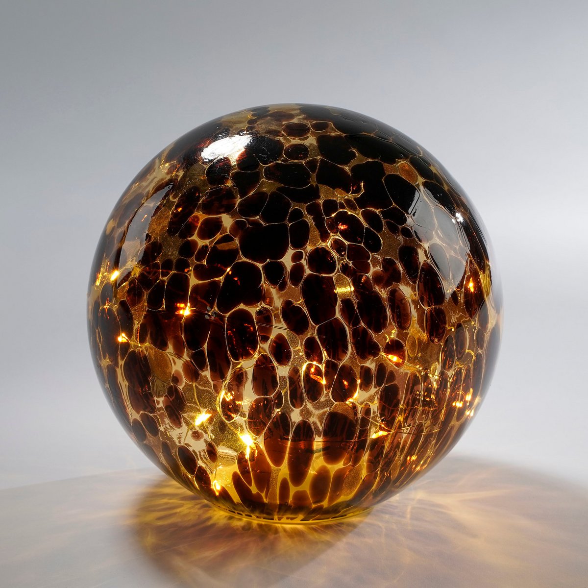 Deco Ball with LED Lighting - H20 x Ø20 cm - Glass - Brown