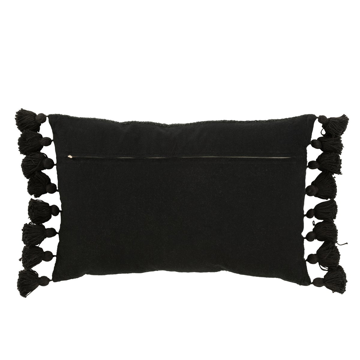 J-Line Cushion Tassel Cotton Black