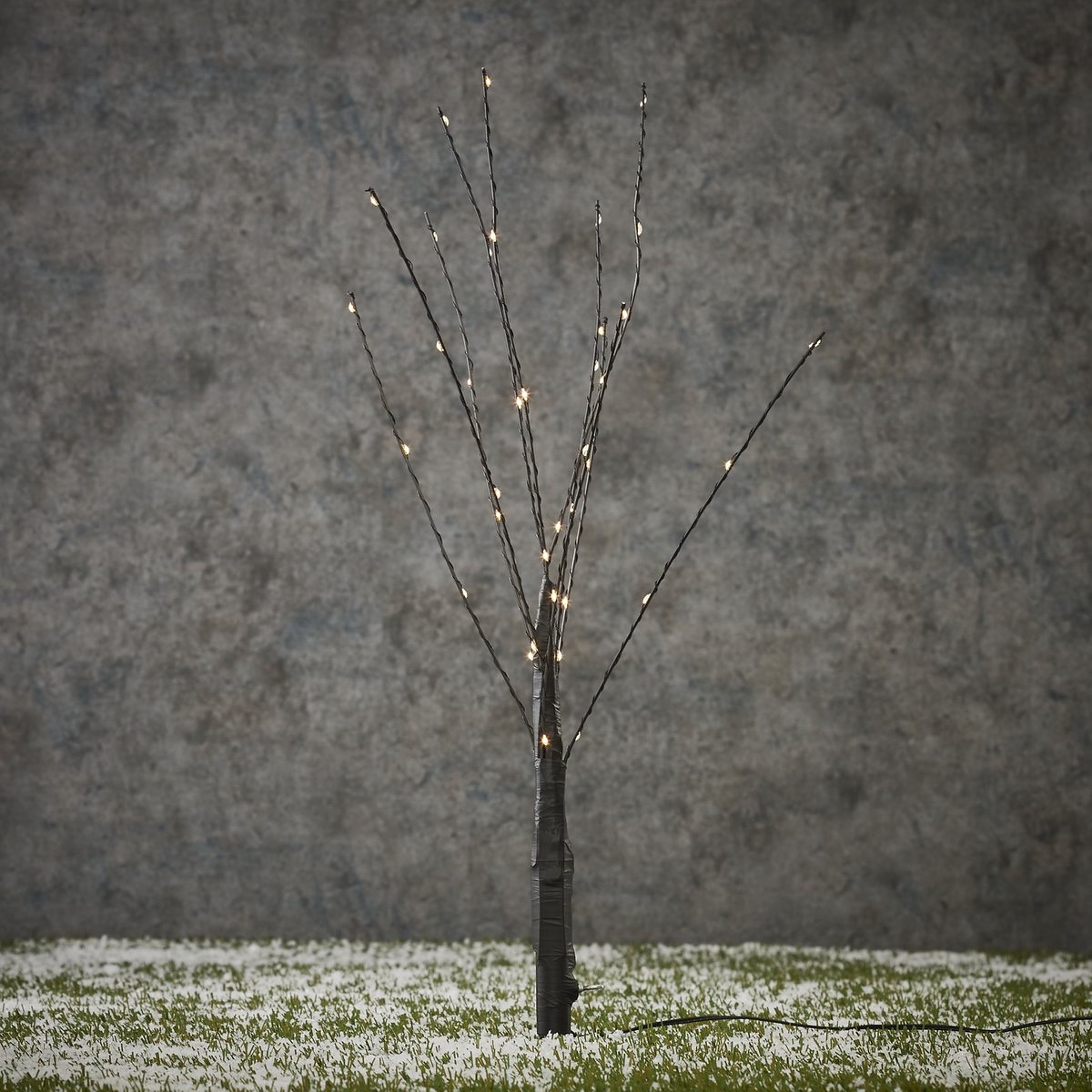 Tree with Warm White LED Lighting - H55 x Ø10 cm - Black