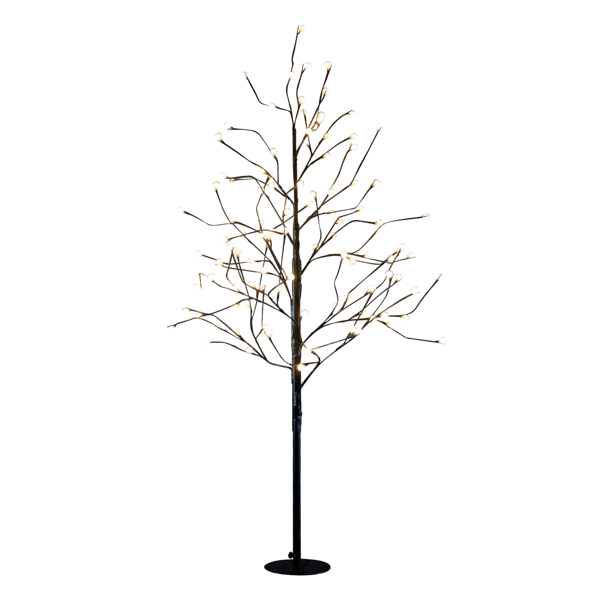 Tree with Classic White LED Lighting - H150 x Ø80 cm - Metal - Black