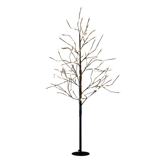 Tree with Classic White LED Lighting - H150 x Ø80 cm - Metal - Black