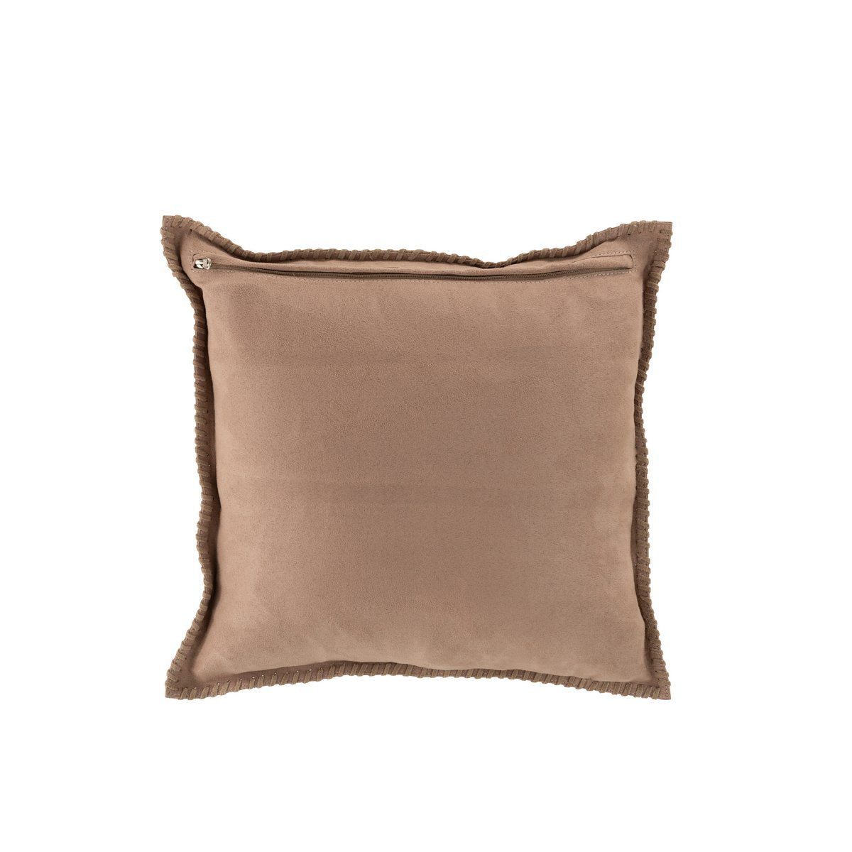 J-Line Cushion Stitching Square Leather Beige