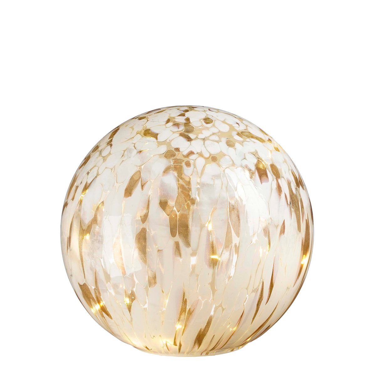 Deco Ball with LED Lighting - H20 x Ø20 cm - Glass - White