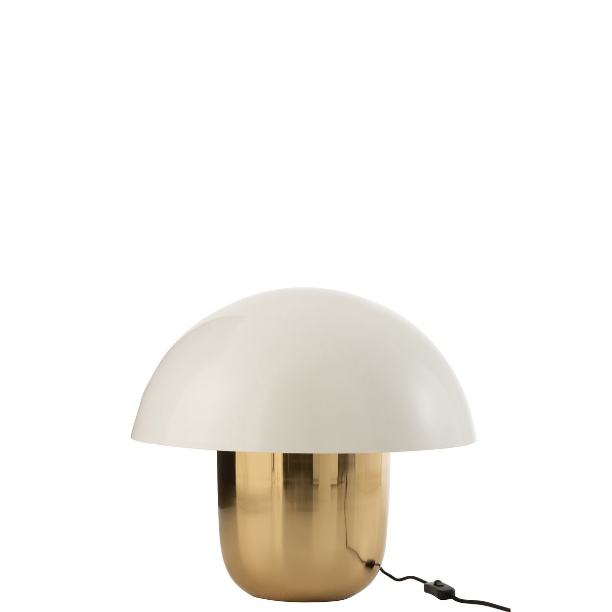 Mushroom Lamp Iron Gold and White Large