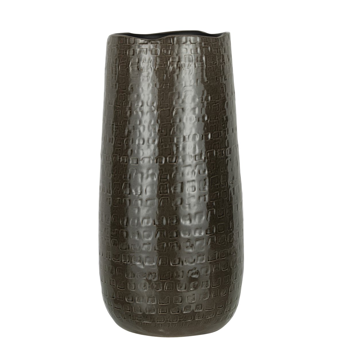 J-Line Vase Pattern Ceramic Dark Gray Large - 50 cm high