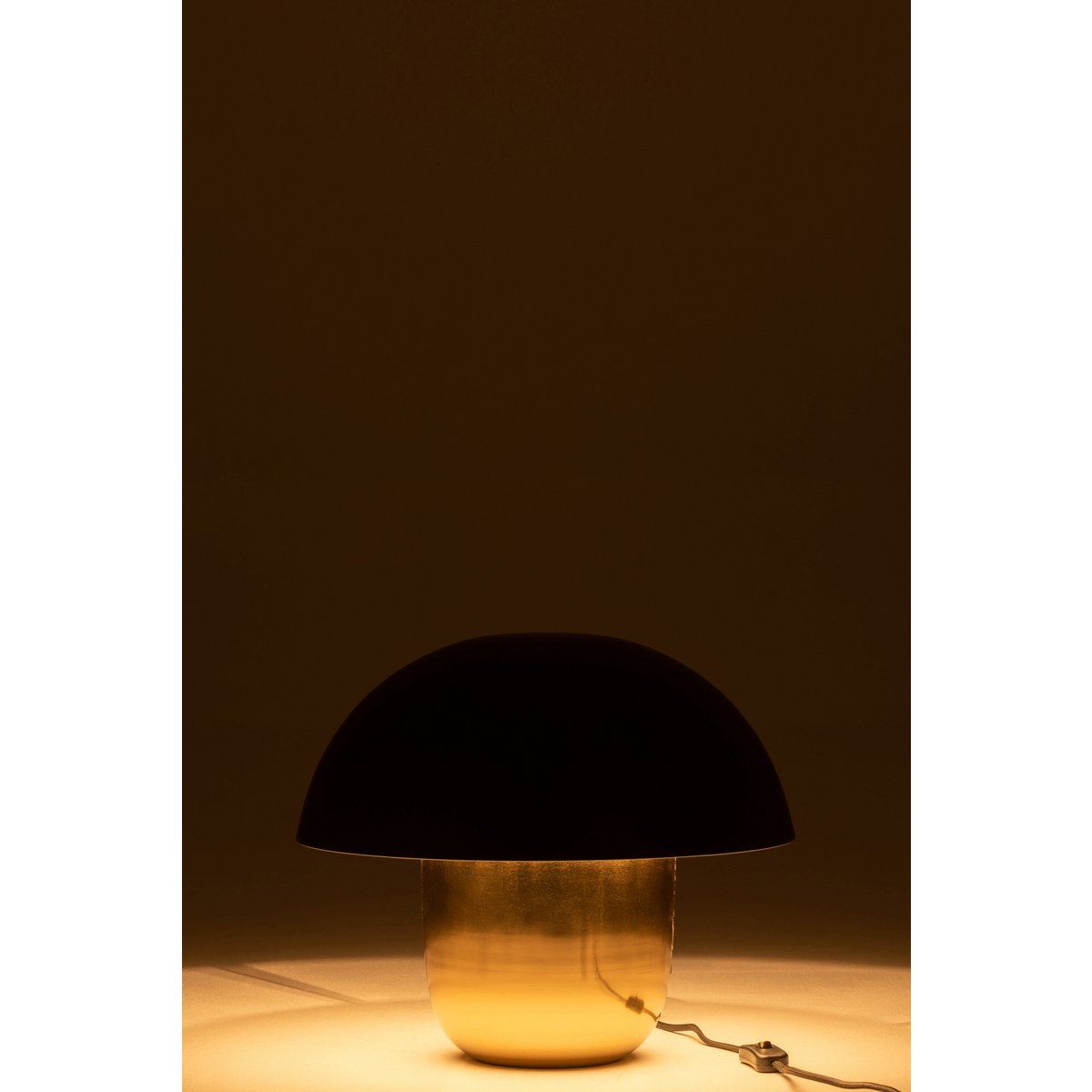 Mushroom Lamp Iron Gold and Black Small