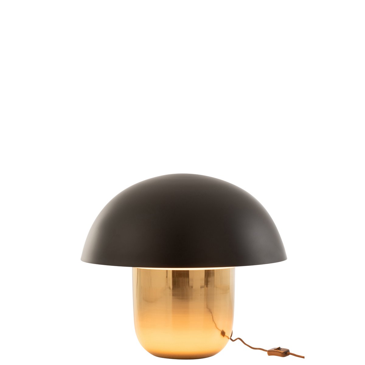 Mushroom Lamp Iron Gold and Black Large