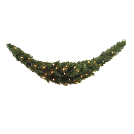 Forest Frosted Garland Swag with LED Lighting - L180 cm - Green