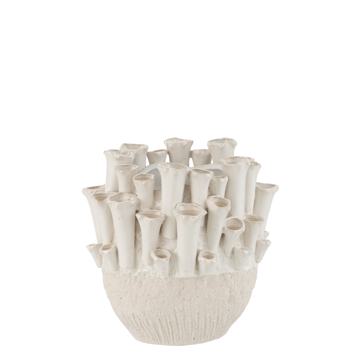 J-Line Vase Anemone Low Ceramic Beige - 30.5 cm high