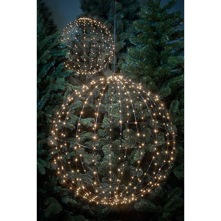 Christmas Lighting Ball with Classic White LED Lights - Ø60 cm - Silver