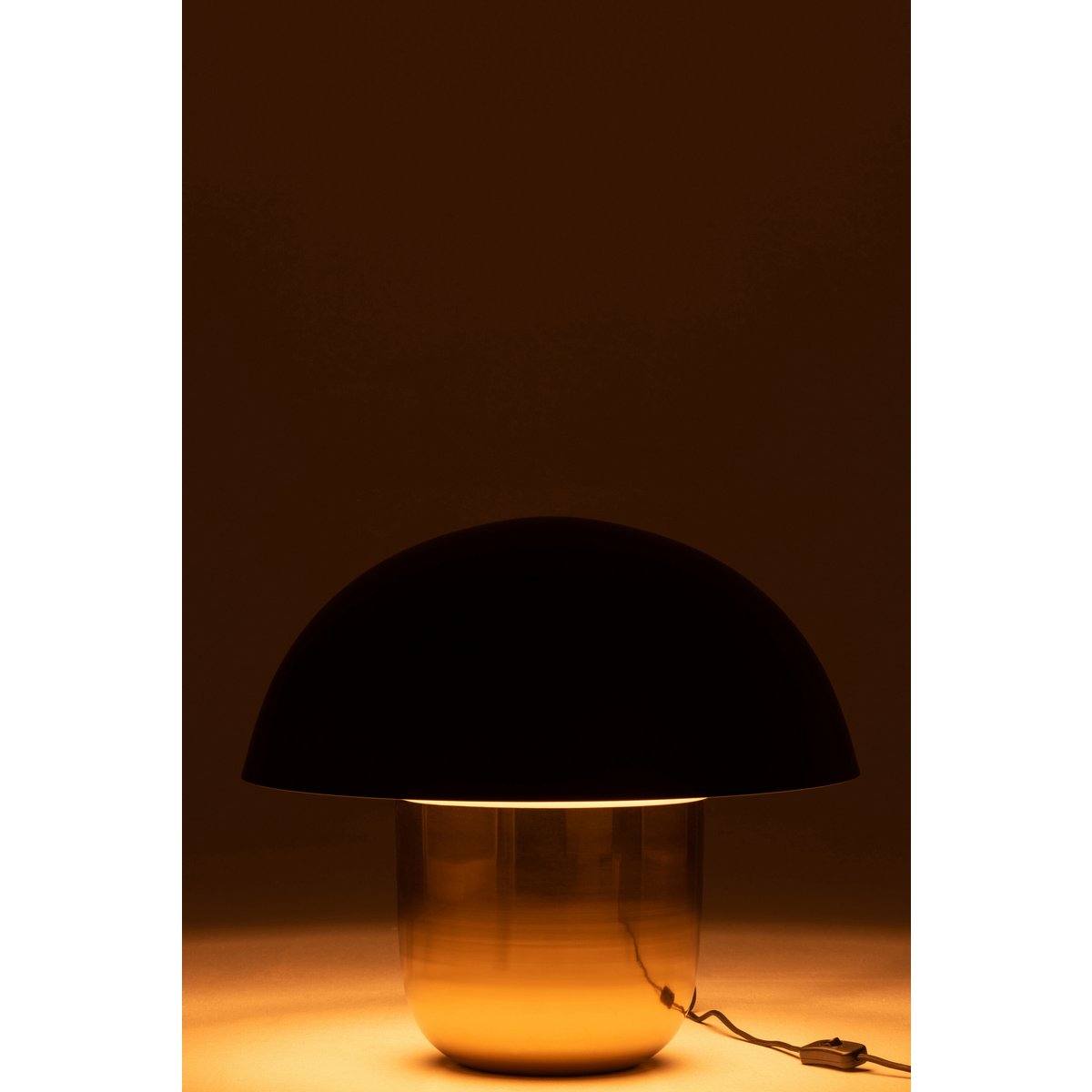 Mushroom Lamp Iron Gold and Black Large