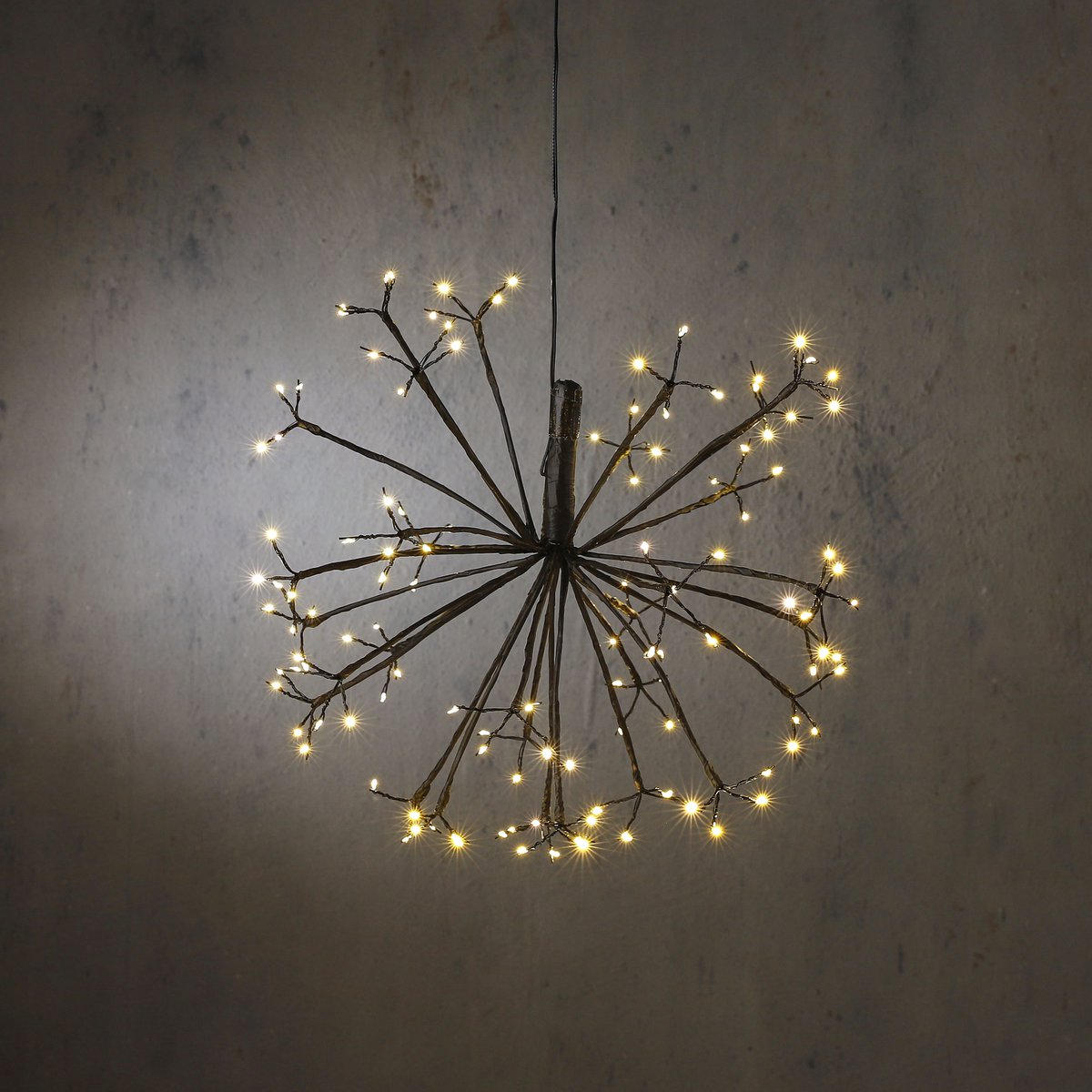 Christmas Lights Dandelion with 120 Warm White LED Lights - Ø45 cm - Black