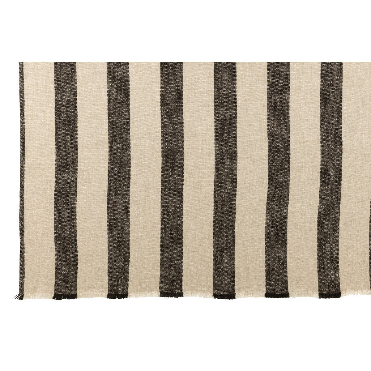 J-Line Plaid met lijnen - katoen - beige - 171 x 127 cm - woonaccessories