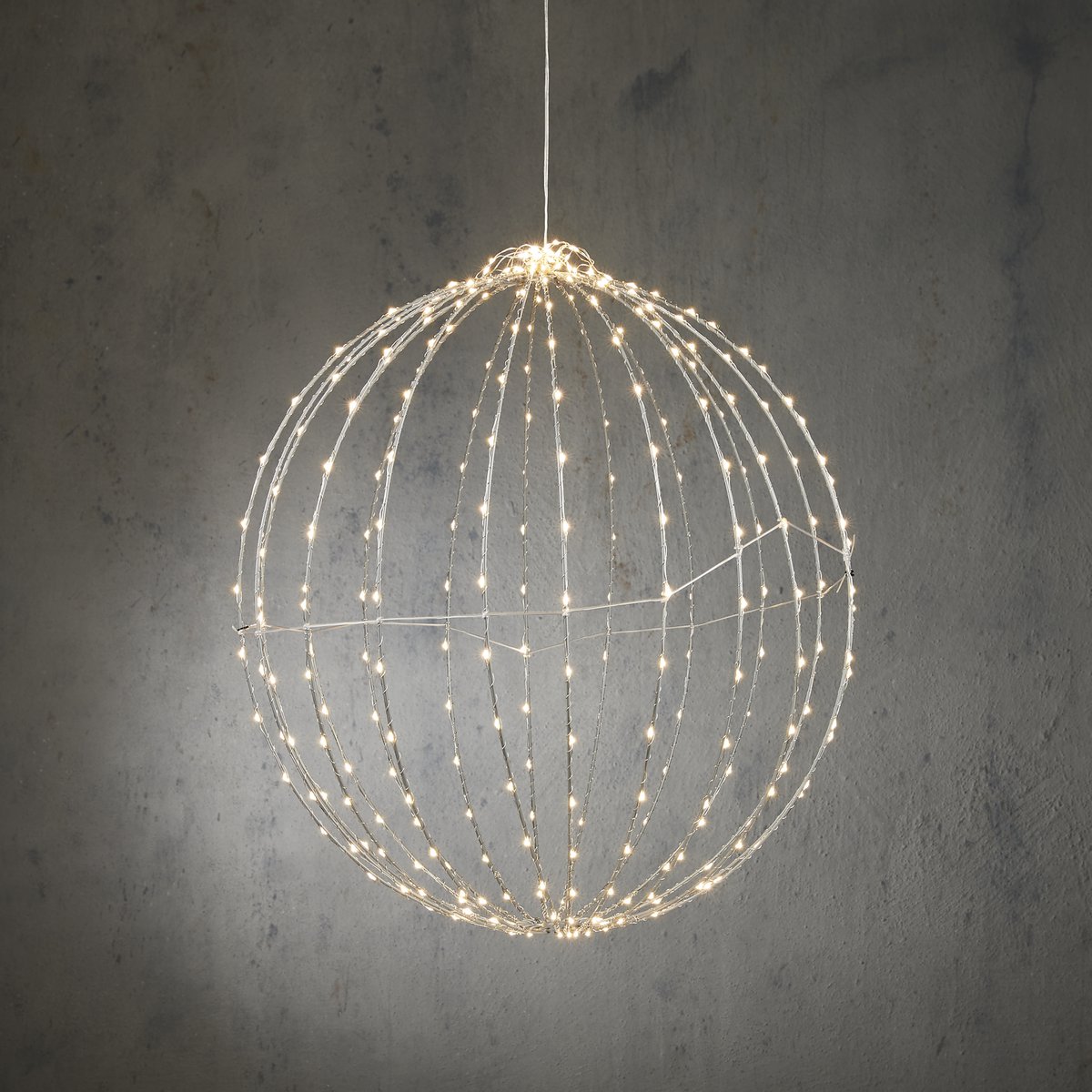 Christmas Lighting Ball with Classic White LED Lights - Ø50 cm - Silver