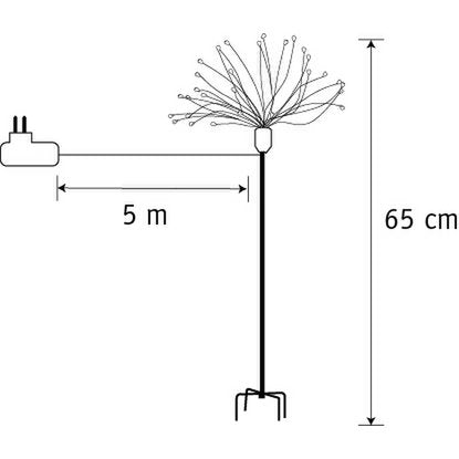 Dandelion Garden Plug with Warm White LED Lights - H50 cm - Silver