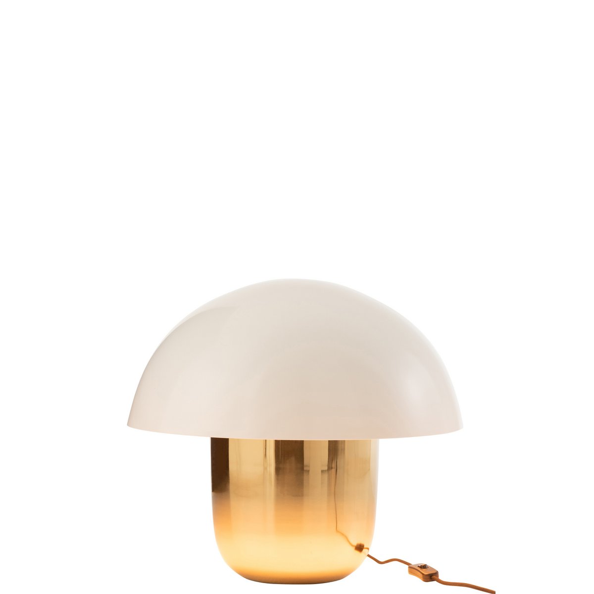 Mushroom Lamp Iron Gold and White Large