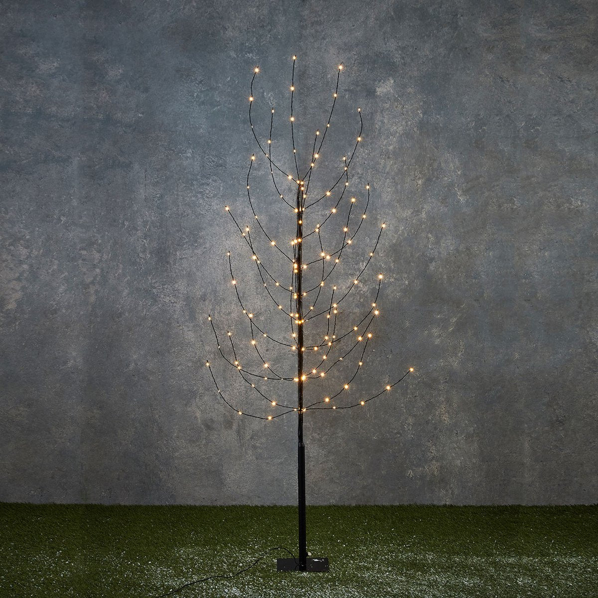 Tree with Warm White LED Lighting - H150 x Ø15 cm - Black