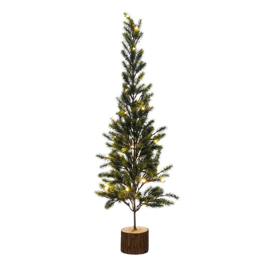 Artificial Christmas tree with LED Lighting - H80 x Ø35 cm - Green