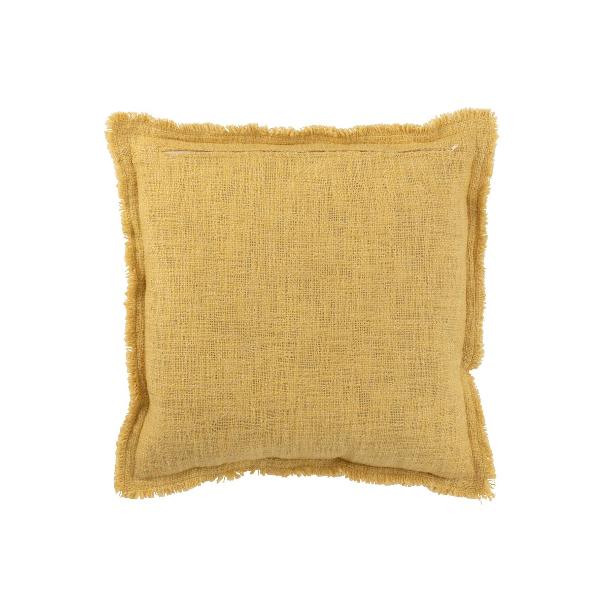 J-Line Cushion Fringes Cotton Mustard