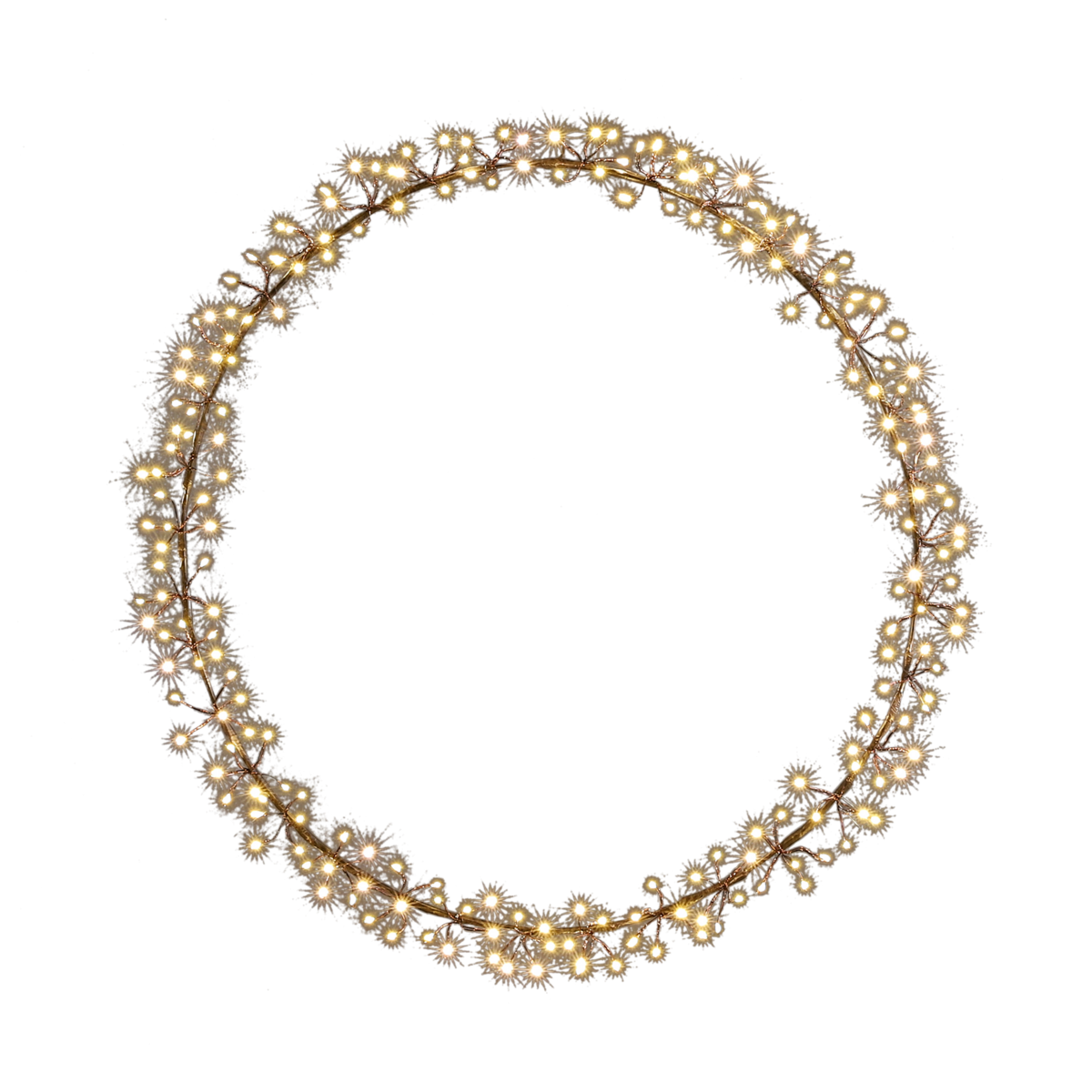 Light wreath with Warm White LED Lighting - Ø50 cm - Black