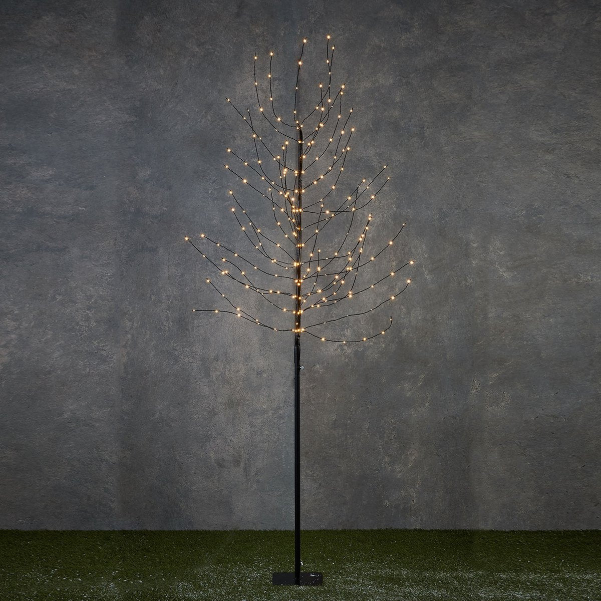 Tree with Warm White LED Lighting - H200 x Ø18 cm - Black