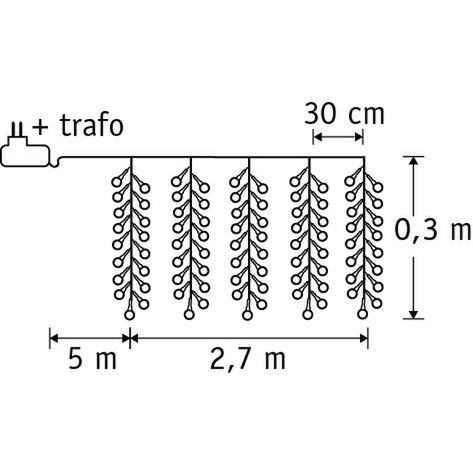 Icicle lighting with 260 LED lights - L270 cm - Classic White