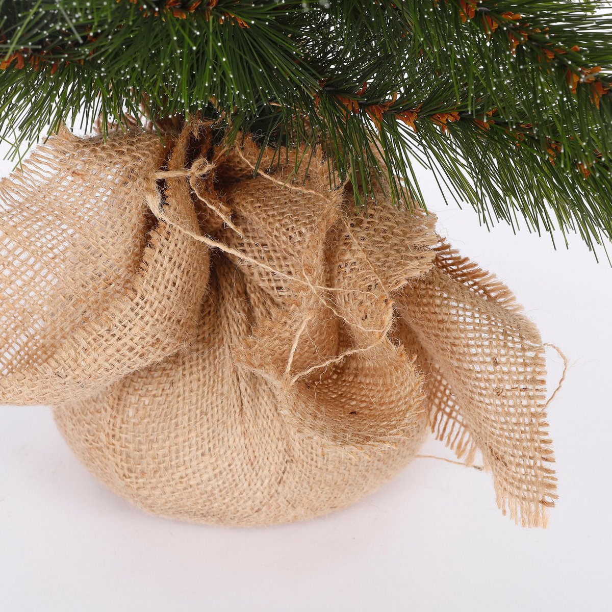 Forest Frosted Artificial Christmas Tree in Jute - H60 x Ø46 cm - Green