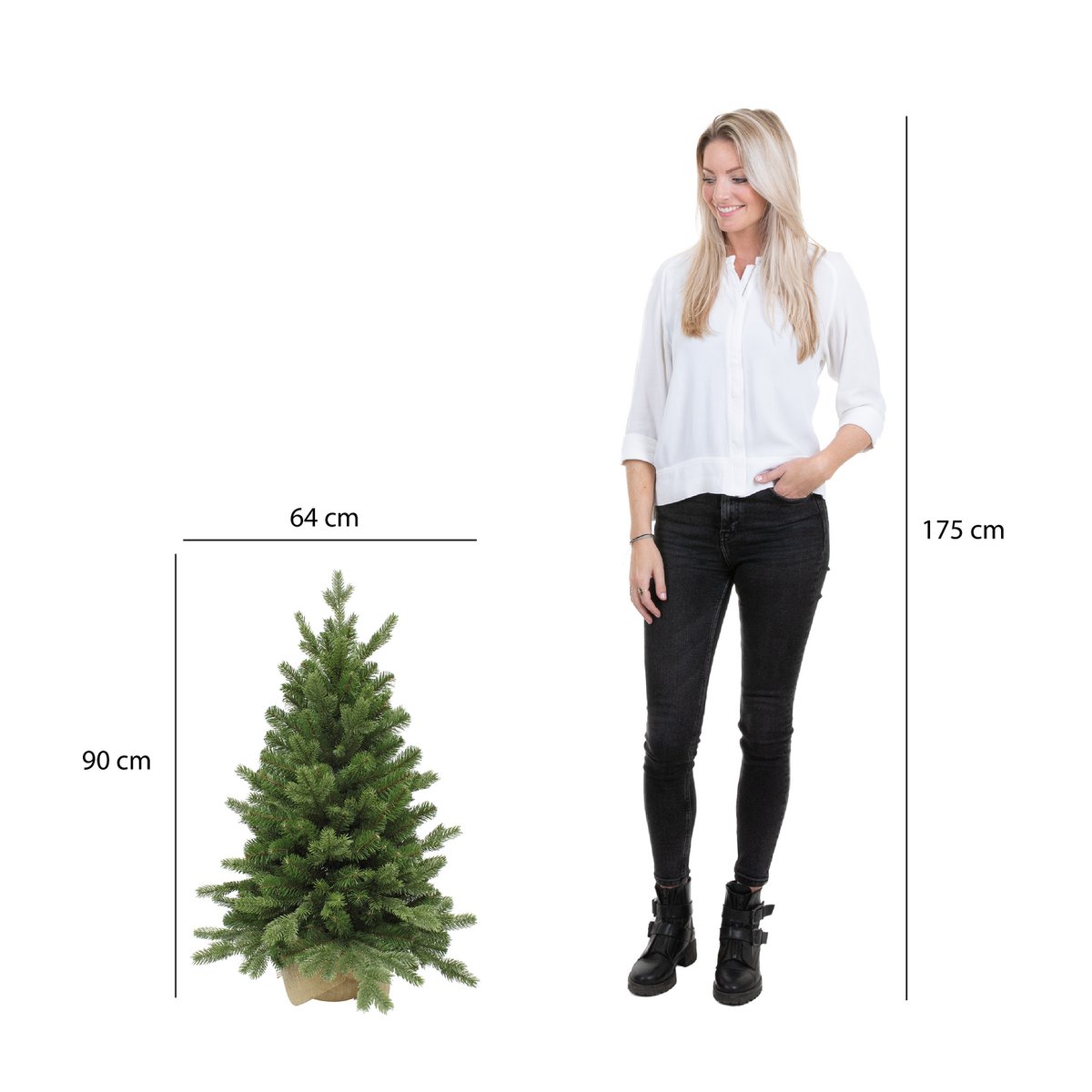 Sherwood Artificial Christmas tree in Jute - H90 x Ø64 cm - Green