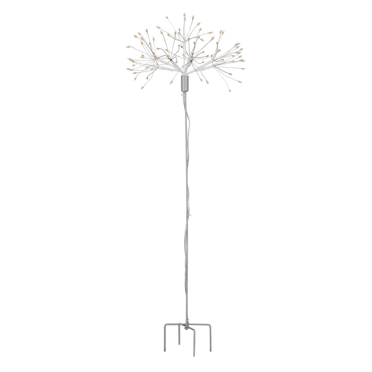 Dandelion Garden Plug with Warm White LED Lights - H50 cm - Silver